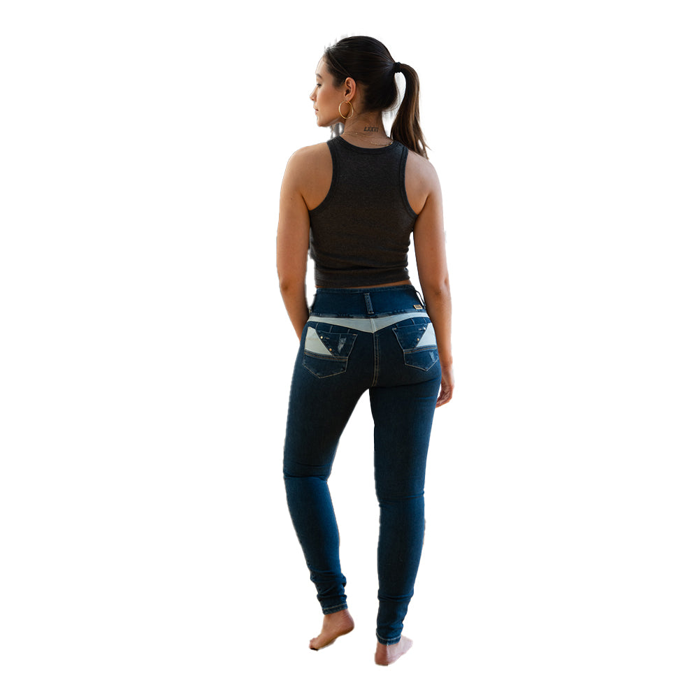 Jeans Push Up Azul Cheviotto 14472 - 38