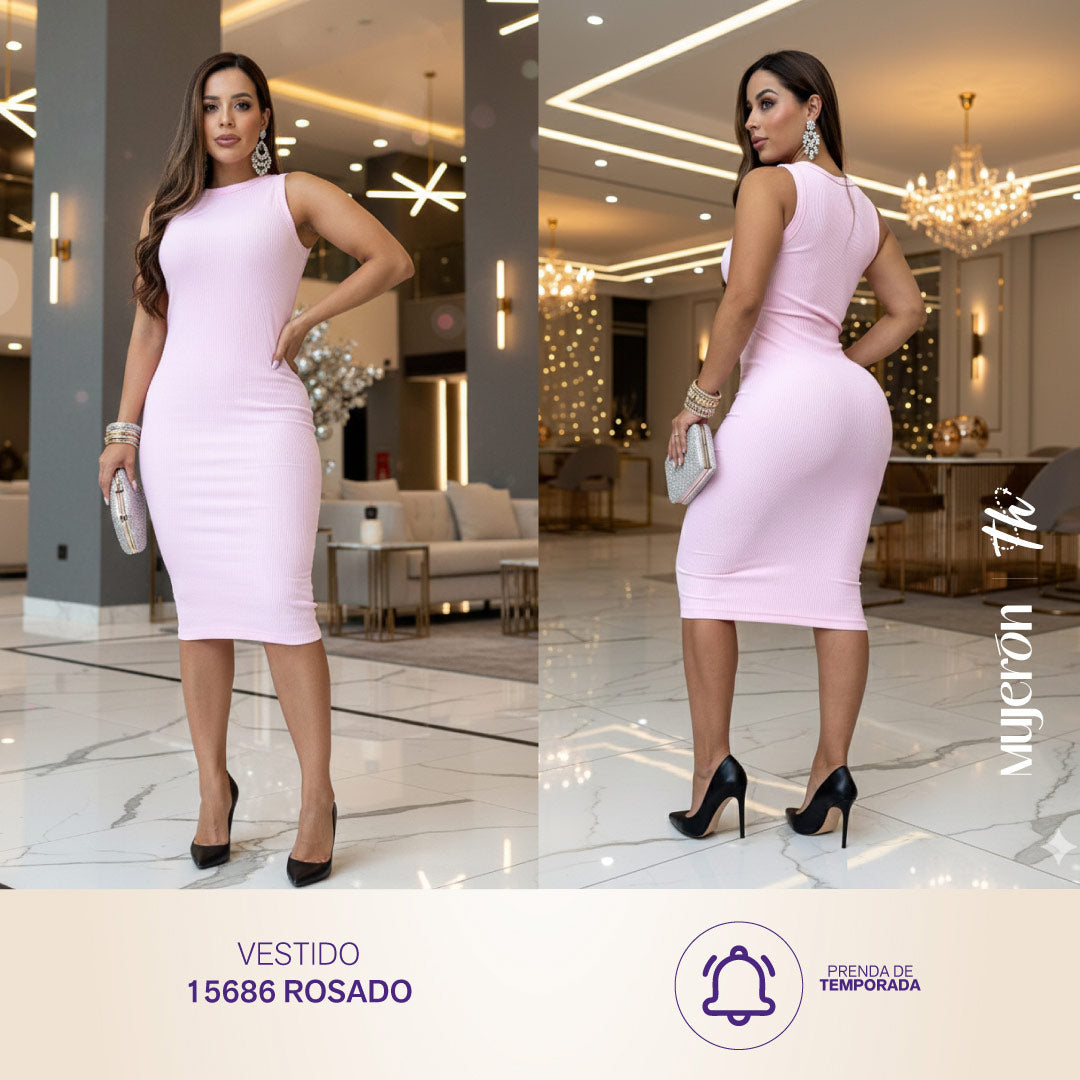 Vestido Rosado Mujerón Mujerón 15686