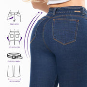 Jeans Campana Push Up Azul Mujeron 16293 - 42