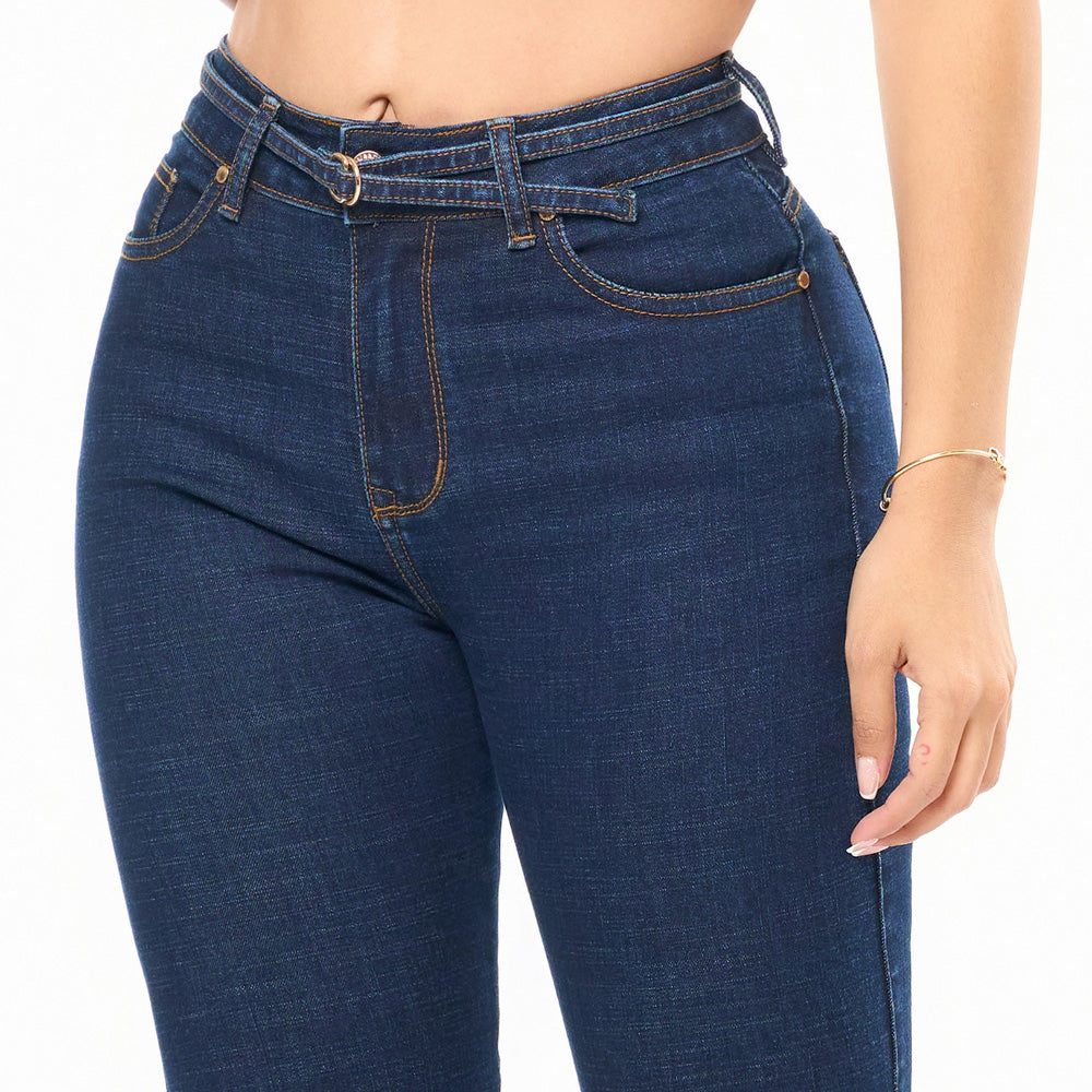 Jeans Campana Push Up Azul Mujeron 16293 - 40