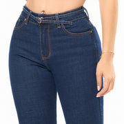 Jeans Campana Push Up Azul Mujeron 16293 - 40