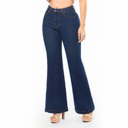 Jeans Campana Push Up Azul Mujeron 16293 - 38