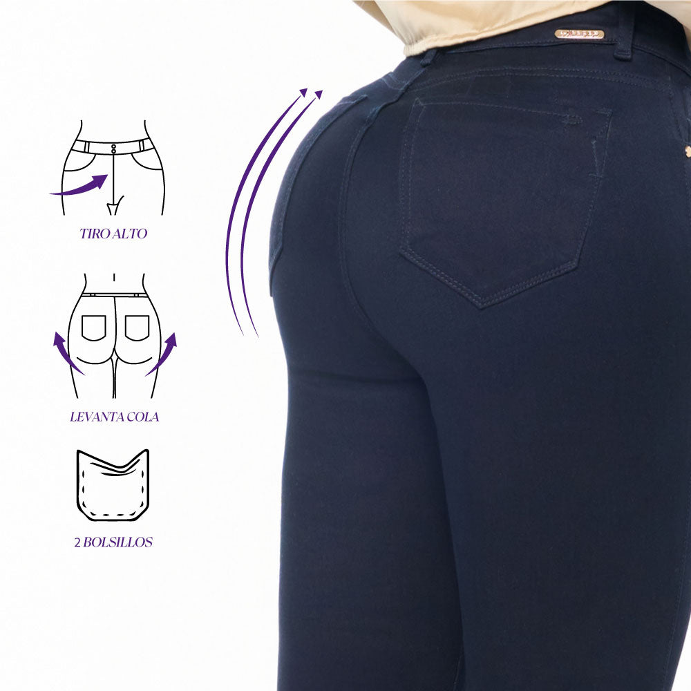 Jeans Push Up Azul Mujeron 16294 - 42