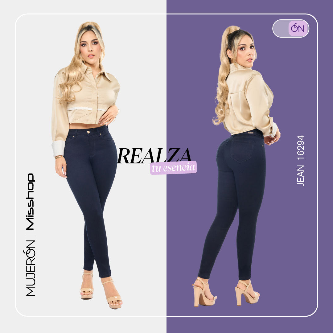 Jeans Push Up Azul Mujeron 16294