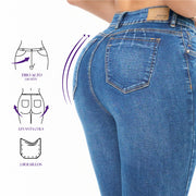 Jeans Push Up Azul Mujeron 16324 - 42