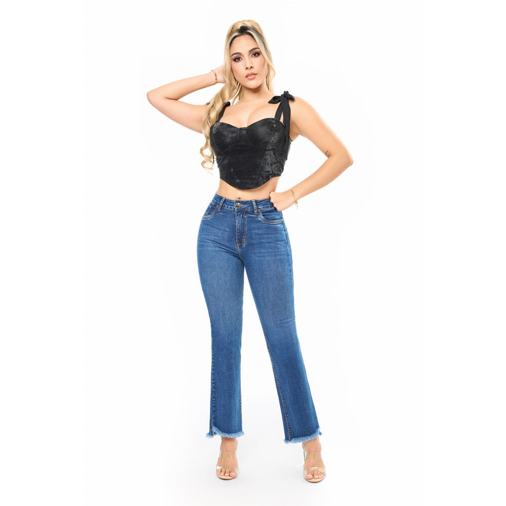 Jeans Push Up Azul Mujeron 16324 - 44