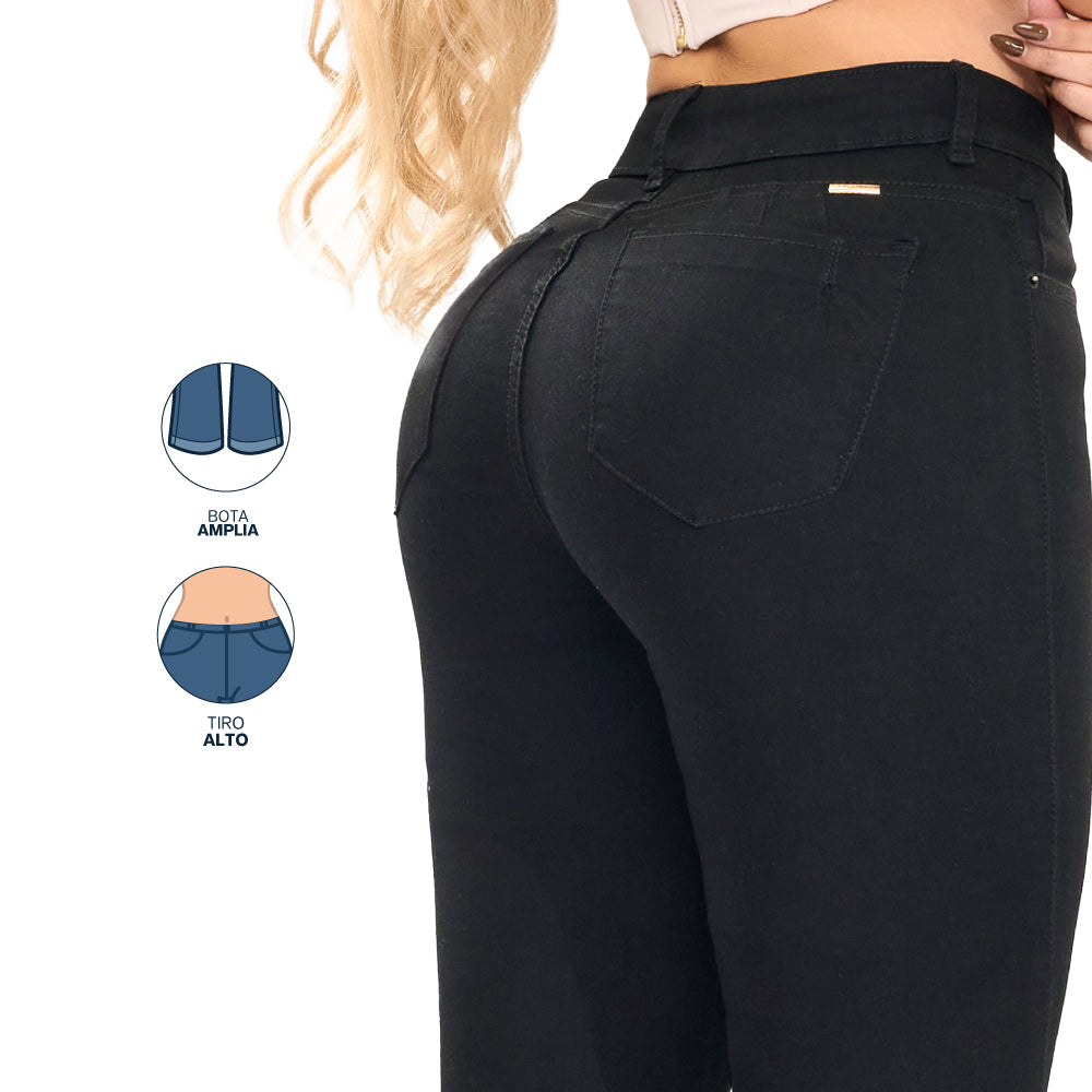 Jeans Campana Negro Misshop 16345 - 40
