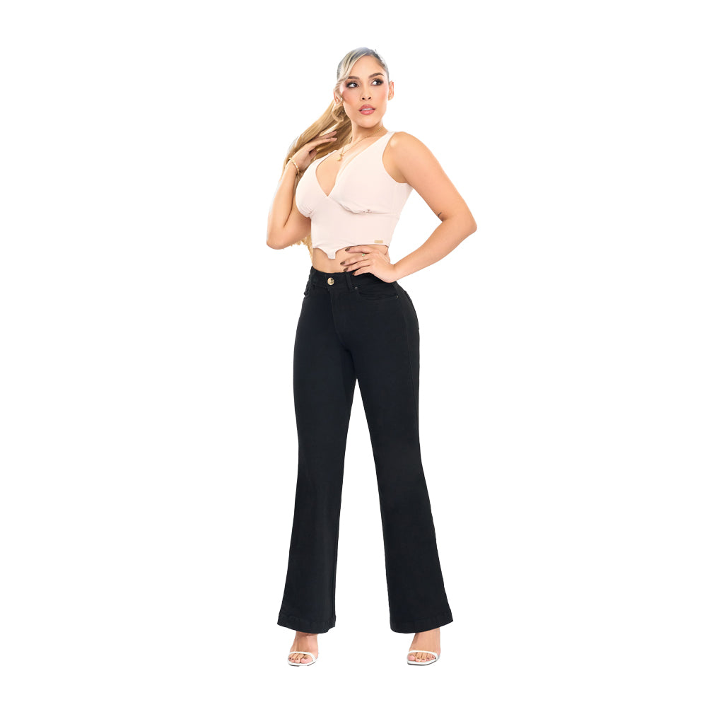 Jeans Campana Negro Misshop 16345 - 44