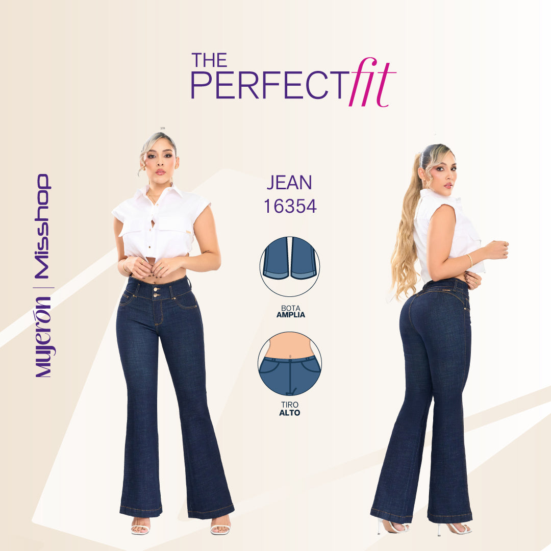 Jeans Campana Negro Misshop 16345 - 46