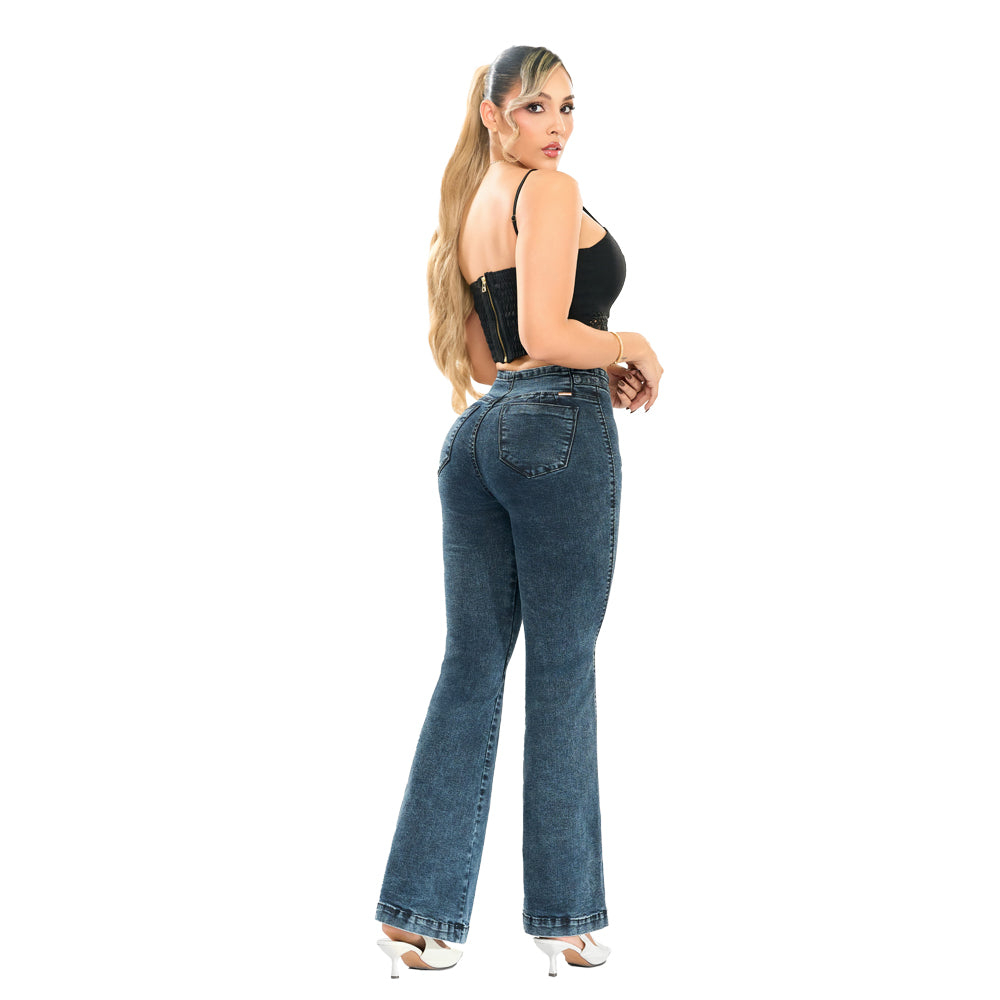 Jeans Push Up Campana Azul Misshop 16358 - 44