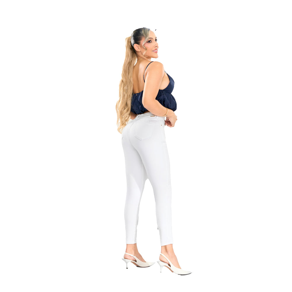 Jeans Push Up Blanco Mujeron 16377 - 42