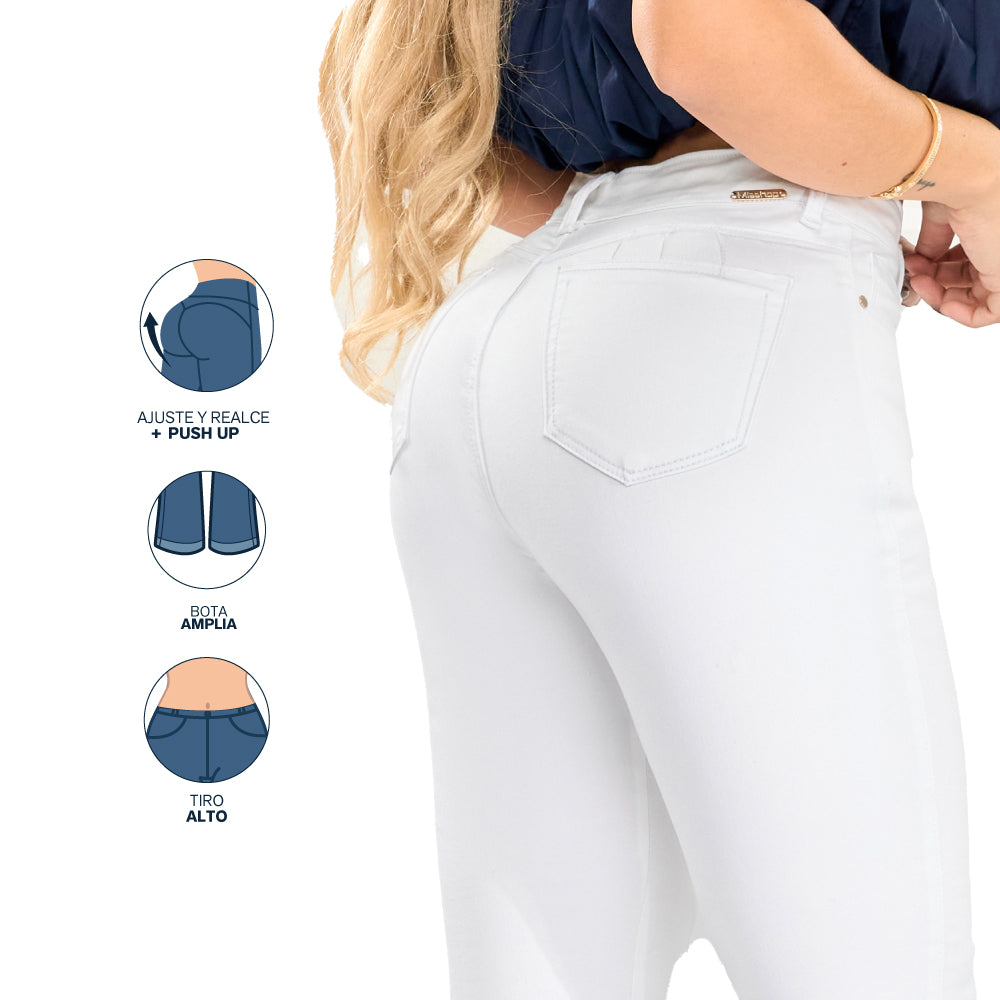 Jeans Push Up Blanco Mujeron 16377 - 40
