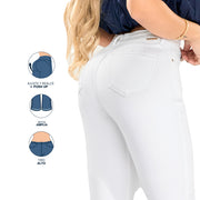 Jeans Push Up Blanco Mujeron 16377 - 40