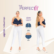 Jeans Push Up Blanco Mujeron 16377 - 46