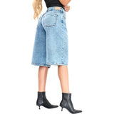 Jeans Short Baggy Azul Misshop 16409