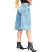 Jeans Short Baggy Azul Misshop 16409 - 36