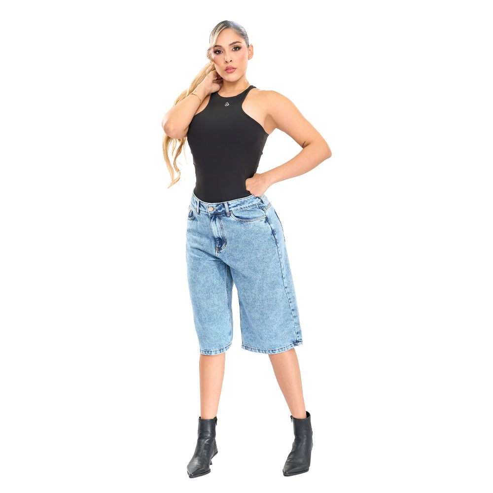 Jeans Short Baggy Azul Misshop 16409 - 42