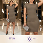 Vestido Ajustado Midi Cafe THModa 17598