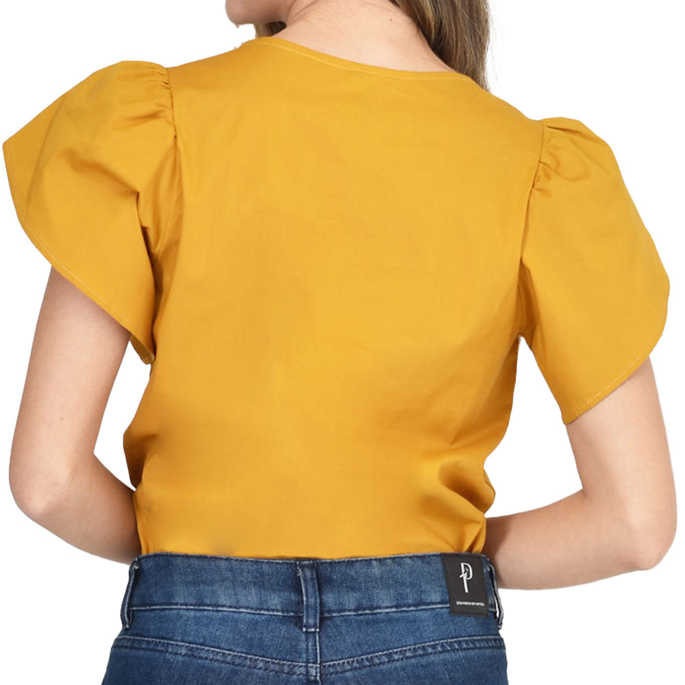 Blusa Confort Mostaza Passaro 2110854 — vista posterior