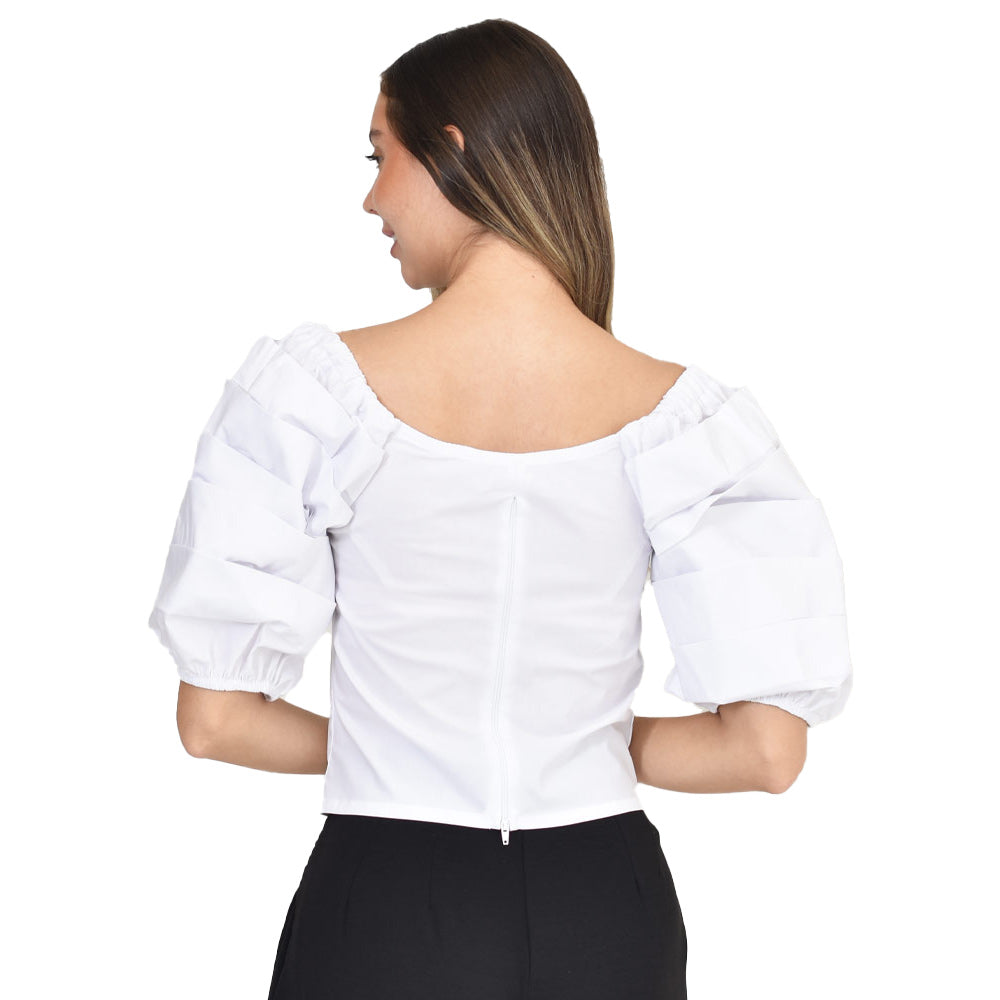 Blusa Confort Blanca Passaro 2210941 — vista posterior