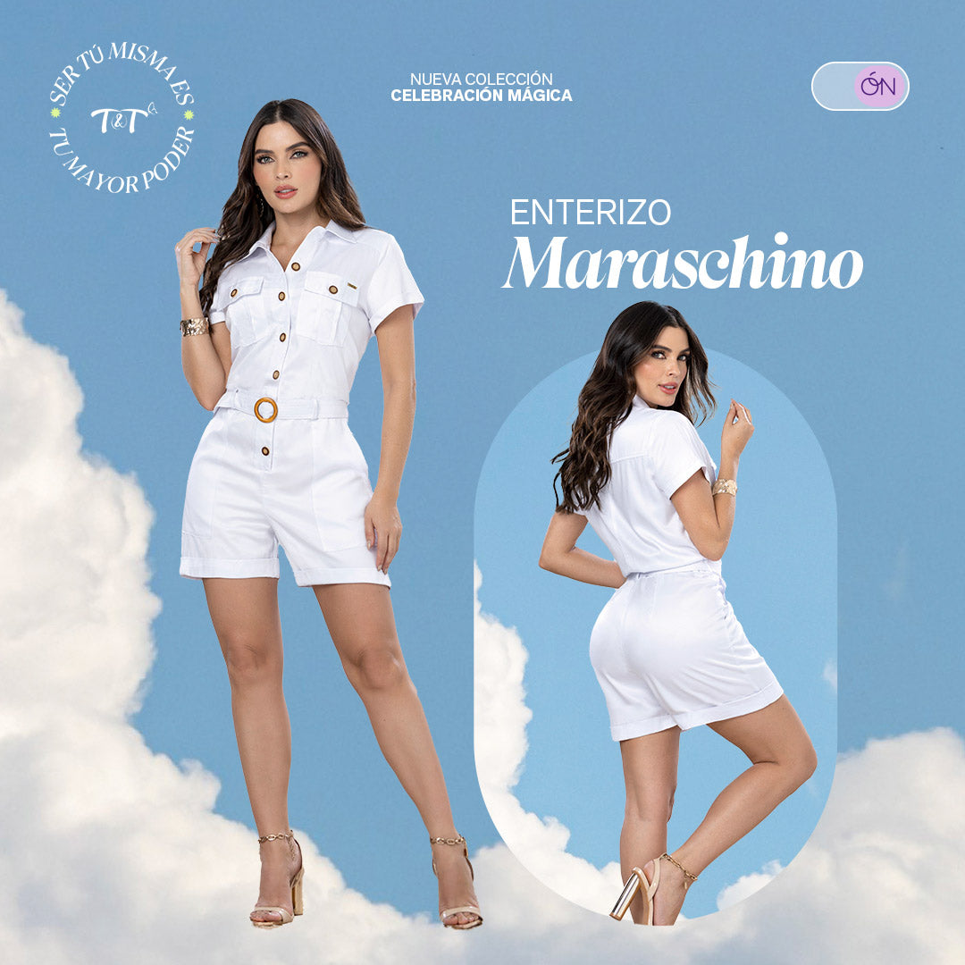 Enterizo Short Blanco TyT Maraschino