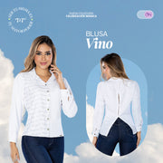 Blusa Confort Blanca TyT Vino