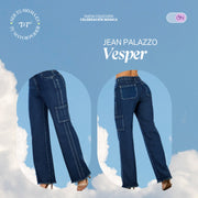 Jean Palazzo Azul Medio Mujeron Vesper - 42