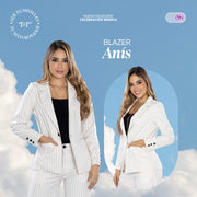 Blazer Ajustado Raya Tiza Hueso TyT Anís