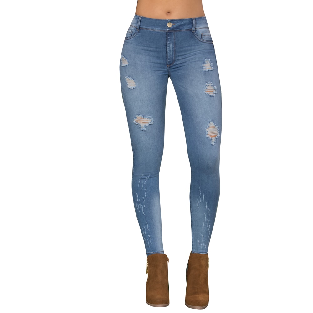 Jeans Levanta Cola Ochentero Azul Claro Tyt Simone - 38