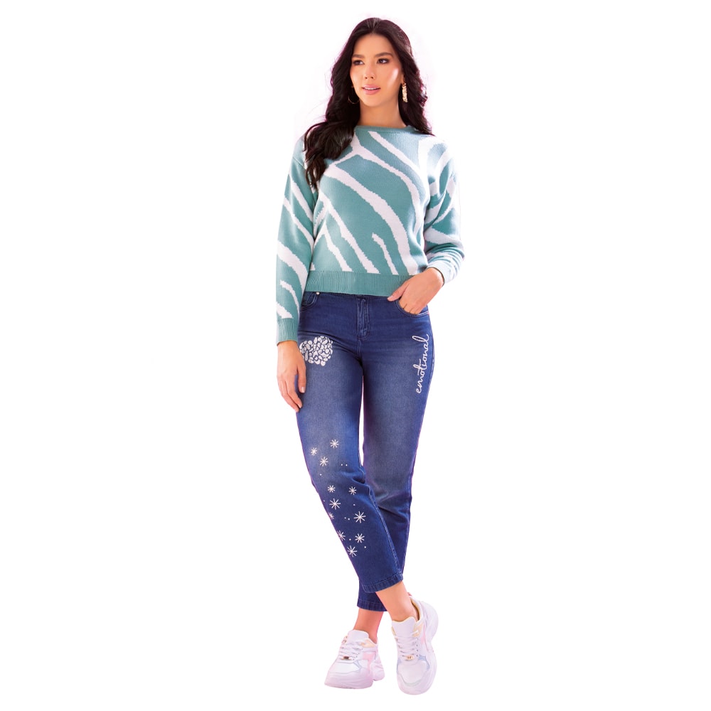 Jeans Tiro Súper Alto Azul Tyt Luna - 42