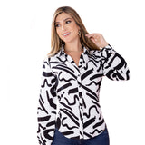 Blusa Estampada Blanca TyT Crepe