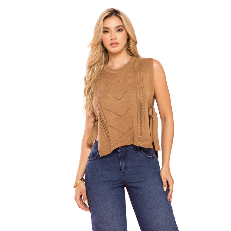 Blusa Semi Ajustada Camel TyT Afrodita