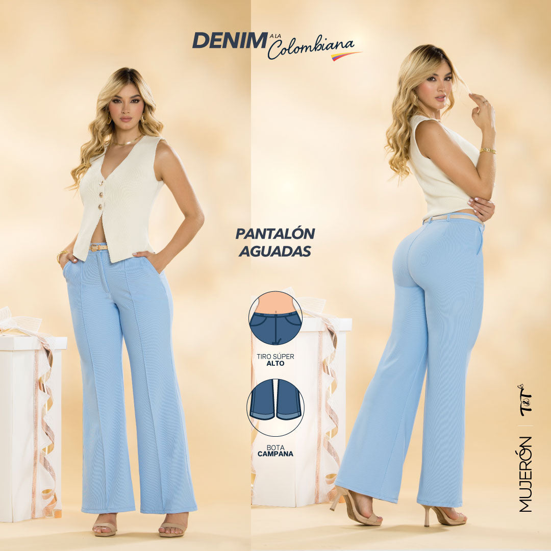 Pantalón Tiro Super Alto Azul TyT Aguadas