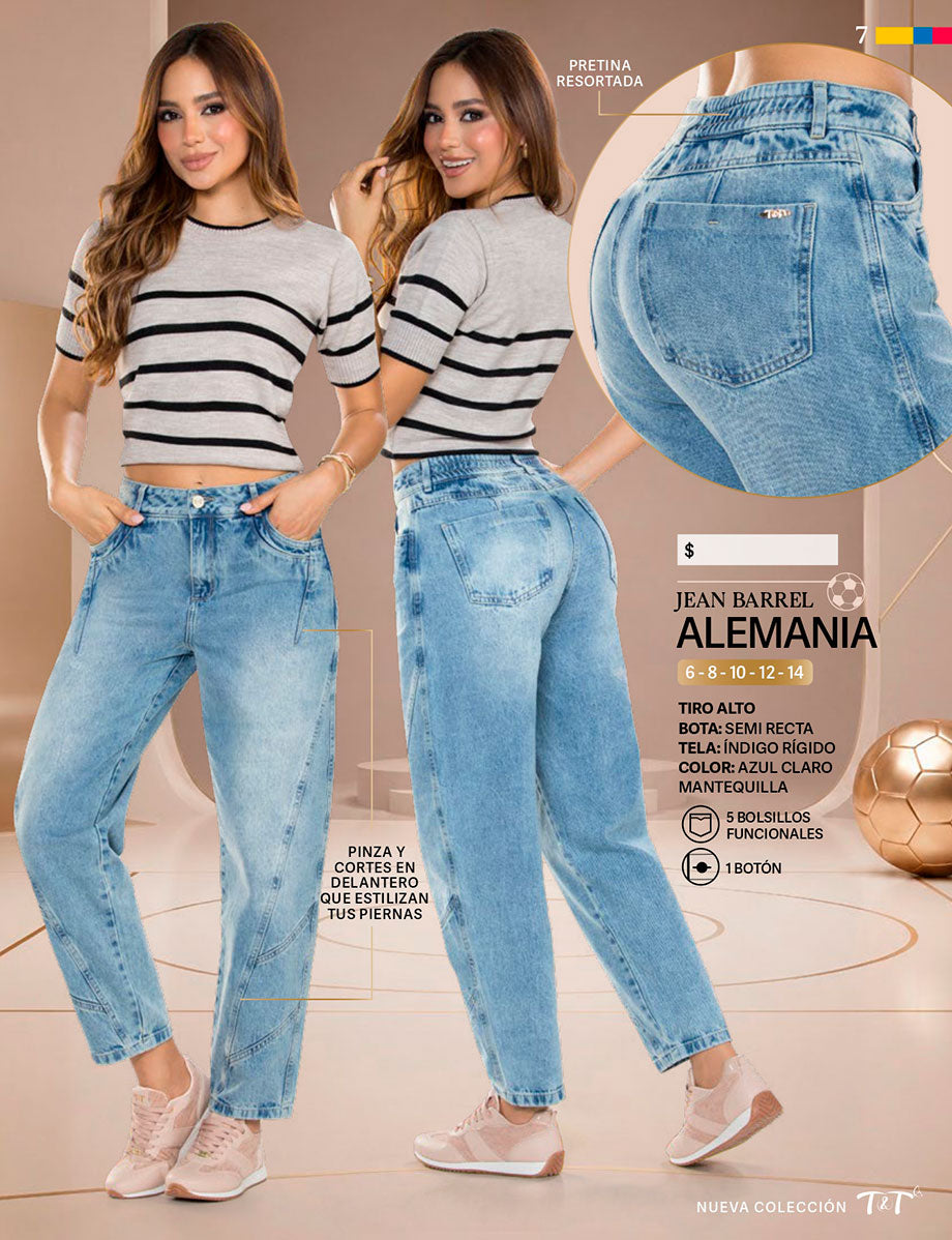Jean Barrel Tiro Alto Azul Claro Tyt Jeans Alemania - foto 6