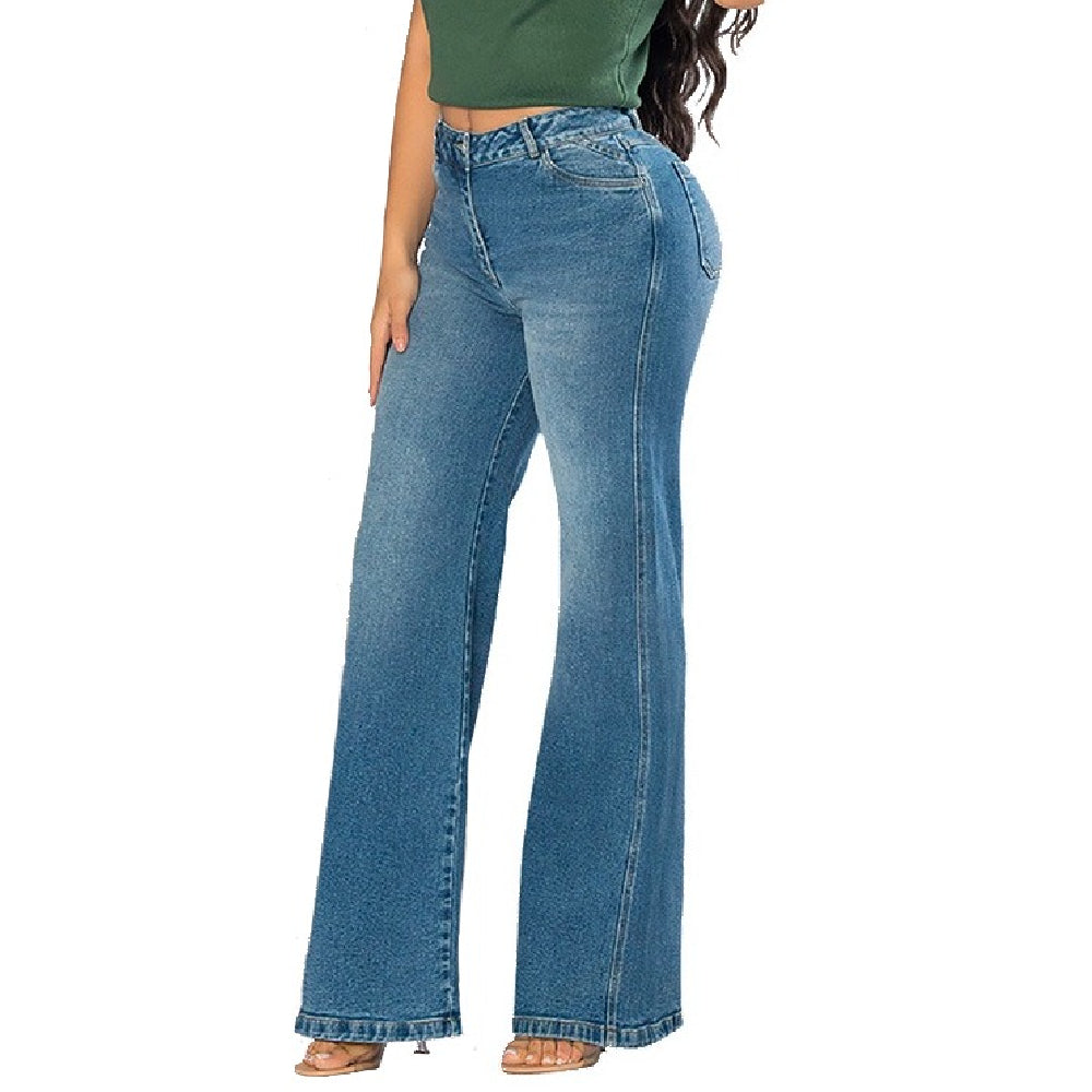 Jean Wide Leg Tiro Alto Azul Medio Tyt Jeans Agnes - foto 2