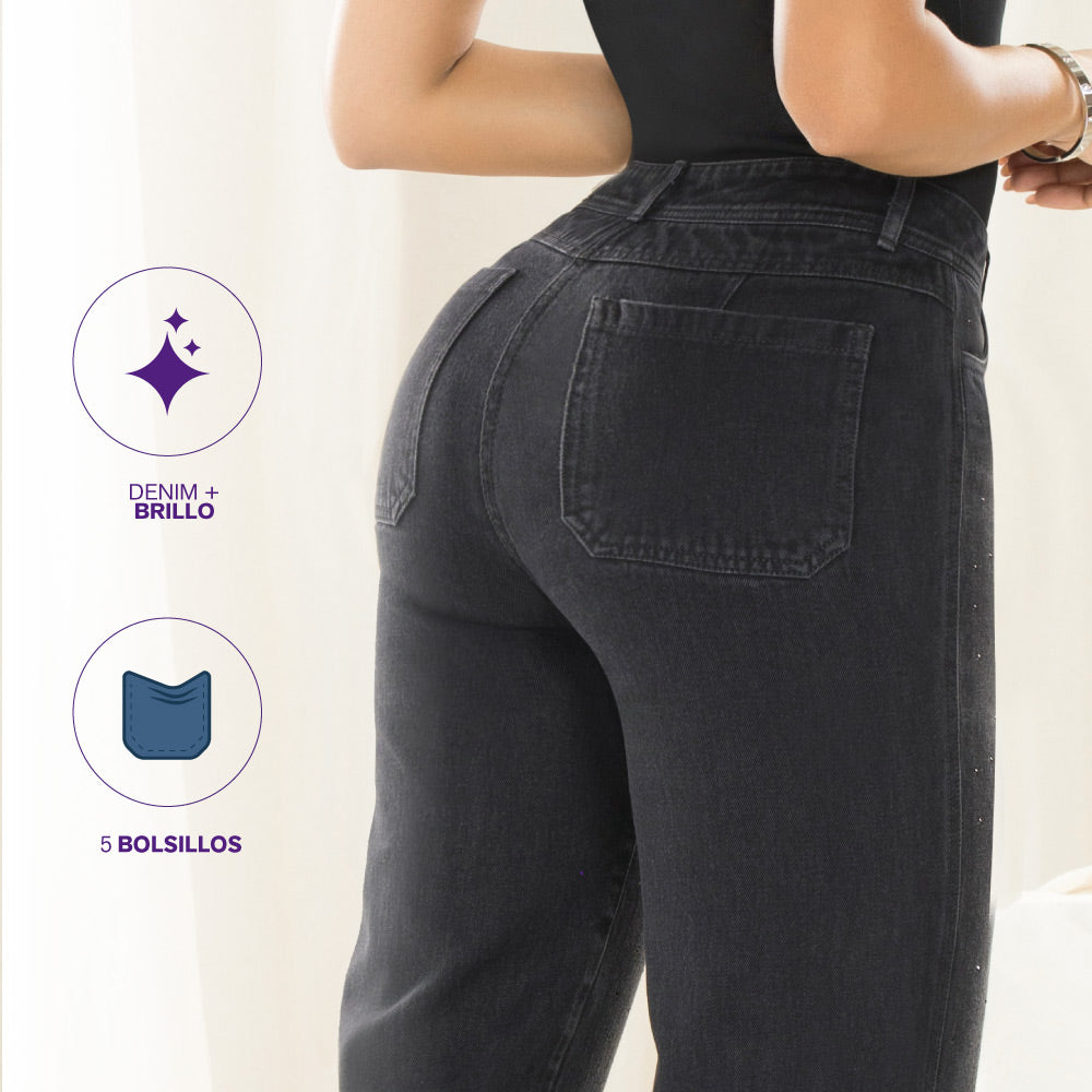 Jeans Mom Tiro Alto Gris Tyt Jeans Antioquia - 40