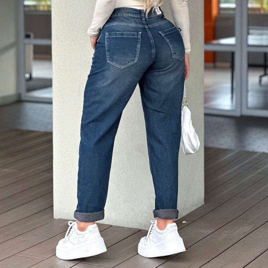 Jeans Mom Tiro Alto Azul Asi Sea As06389 - 36