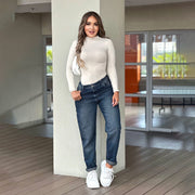 Jeans Mom Tiro Alto Azul Asi Sea As06389