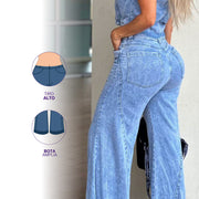 Jardinera Wide Leg Azul Asi Sea As06519 - 40