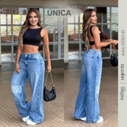 Jeans Bota Ancha Azul Asi Sea As06548