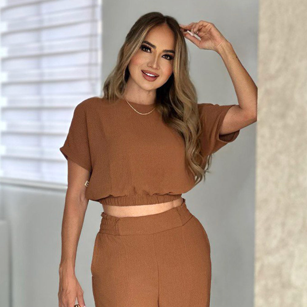 Conjunto Wide Leg Café ASI SEA Asp00393