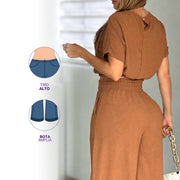 Conjunto Wide Leg Café ASI SEA Asp00393