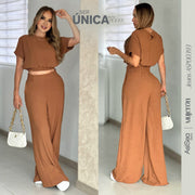 Conjunto Wide Leg Café ASI SEA Asp00393