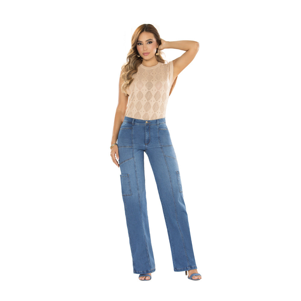 Jean Wide Leg Azul Tyt Jeans Atlantico - 44