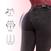 Jeans Push Up Gris Mujeron Aventura - 40