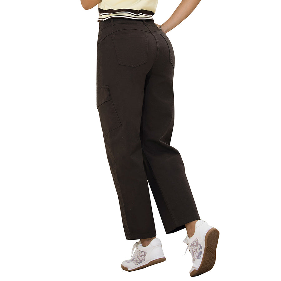 Jean Baggy Tiro Alto Cafe Tyt Jeans Espiga - foto 1
