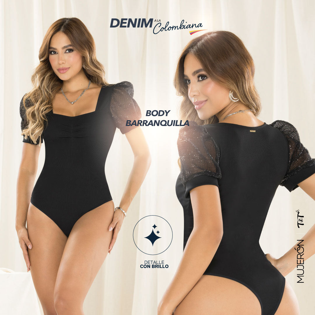 Body Rib Cuello Cuadrado Negro TyT Barranquilla