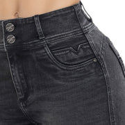 Jean Push Up Tiro Alto Gris Tyt Jeans Bélgica - foto 3
