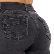 Jean Push Up Tiro Alto Gris Tyt Jeans Bélgica - foto 4