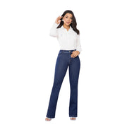 Jeans Campana Push Up Azul Mujeron Belleza - 44
